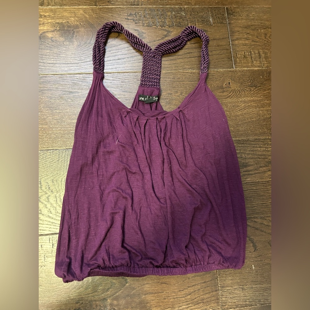 VINTAGE Y2K PURPLE TANK WITH ROPE STRAP DETAIL